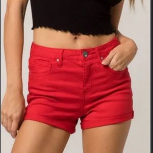 Red RSQ Sunset High Rise Shorts Size 5 NWOT PACSUN CUTE!